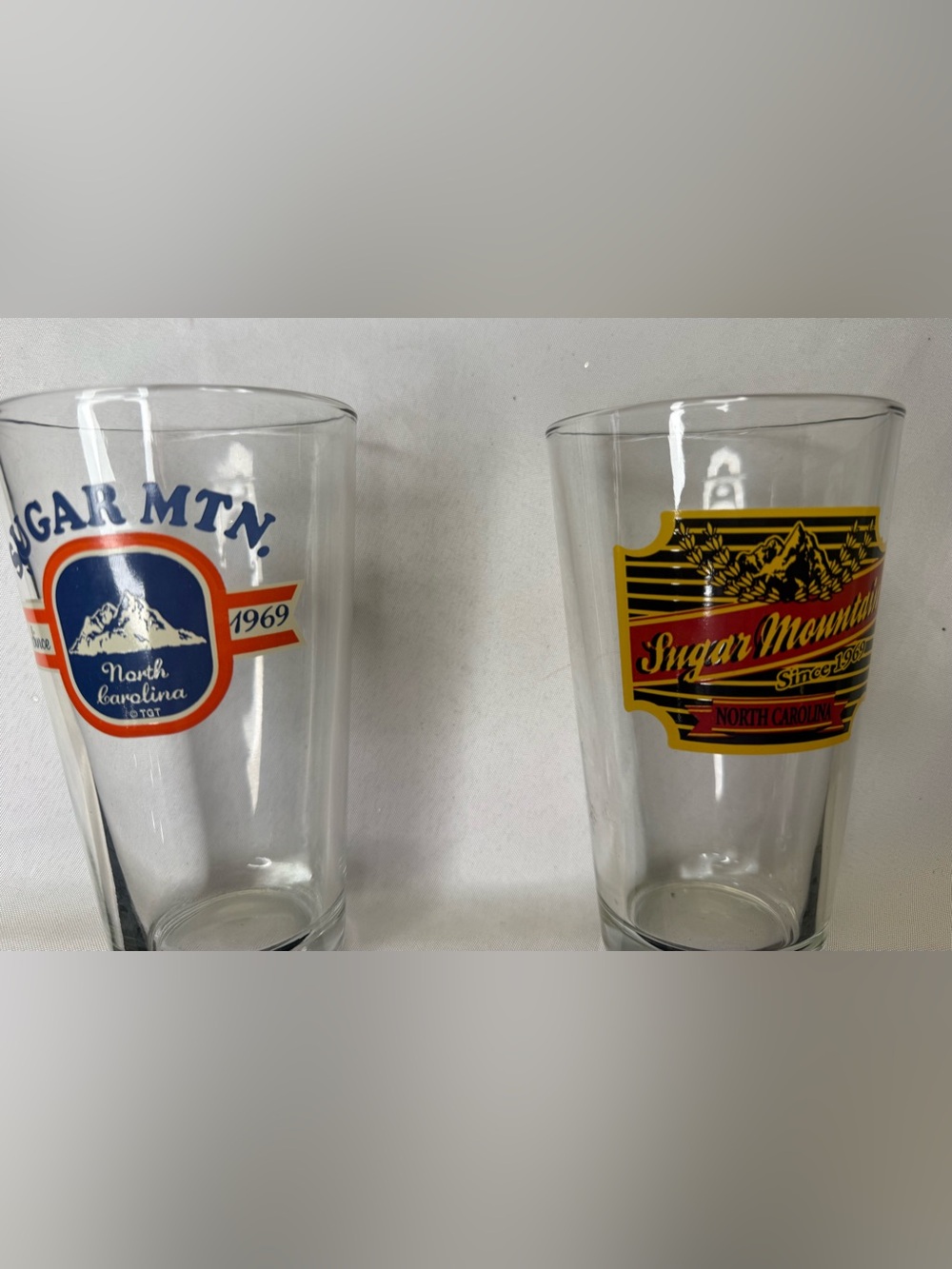 Vintage Pint Glasses Set of 2 Sugar Mountain, NC